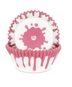 House of Marie Baking Cups Drip Pink pk/50