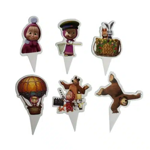 Masha en de beer cupcake prikkers 24 stuks