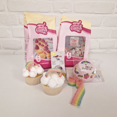 Cloud & rainbow cupcakes pakket bij cake, bake & love 5