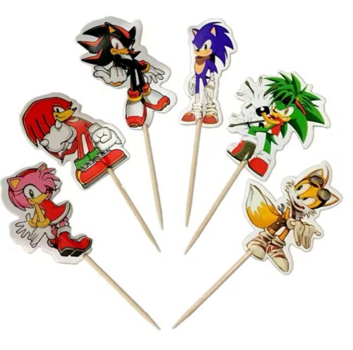 Sonic cupcake prikkers 24 stuks