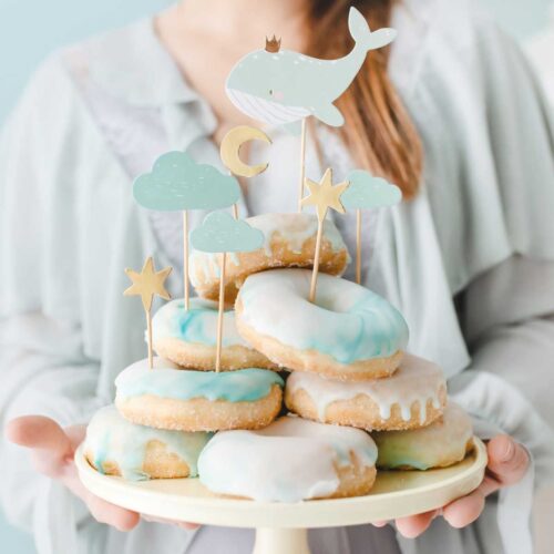 Partydeco cupcake toppers - walvis pk/7 bij cake, bake & love 7