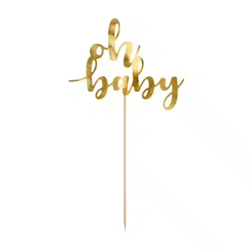 Partydeco cake topper oh baby - goud