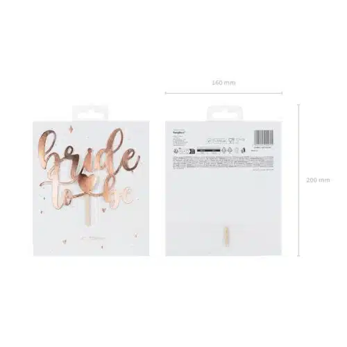 Partydeco cake topper bride to be - rose goud - afbeelding 3