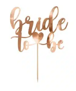 PartyDeco Cake Topper Bride To Be - Rose Goud