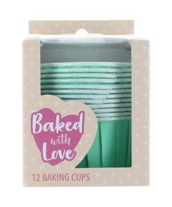 Baked with Love Baking cups Aqua 12 stuks