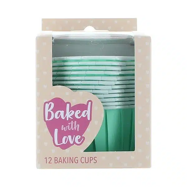 Baked with love baking cups aqua 12 stuks bij cake, bake & love 5 Baked with love baking cups aqua 12 stuks