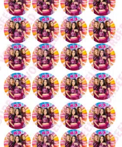 Eetbare Cupcakeprint K3 2023 - 24 cupcake rondjes