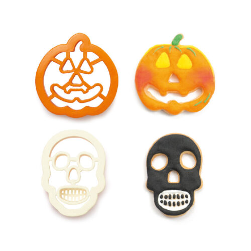 Koekjesuitsteker set pumpkin & skull bij cake, bake & love 9