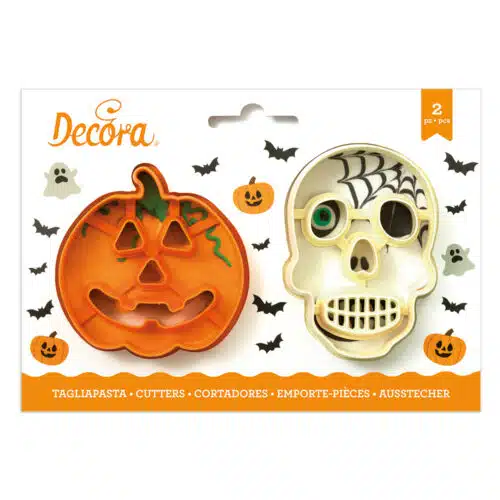Koekjesuitsteker set pumpkin & skull