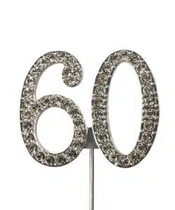 Caketopper strass cijfer 60