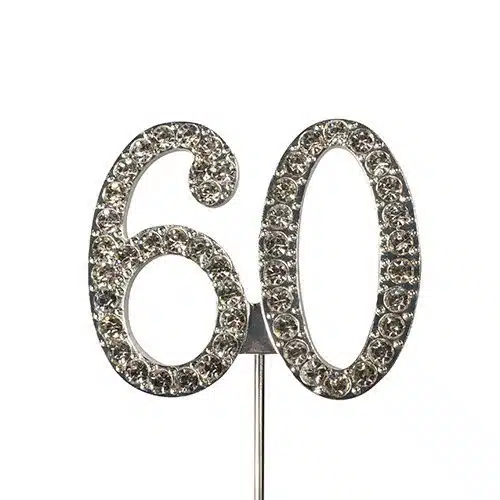 Caketopper strass cijfer 60 bij cake, bake & love 5 Caketopper strass cijfer 60