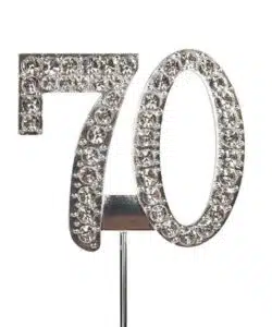 Caketopper strass cijfer 70