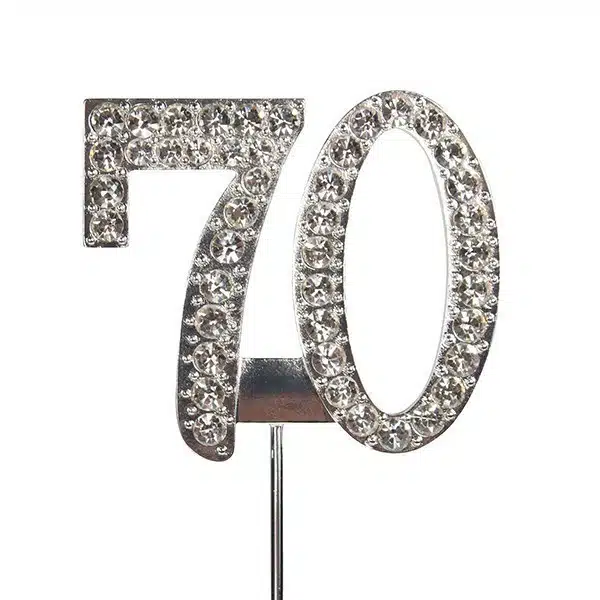 Caketopper strass cijfer 70 bij cake, bake & love 5 Caketopper strass cijfer 70