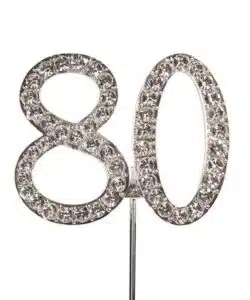 Caketopper strass cijfer 80