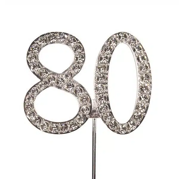 Caketopper strass cijfer 80 bij cake, bake & love 5 Caketopper strass cijfer 80