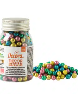 Decora Maxi Sugar Pearls Mixed Metallic Colors 100 gram