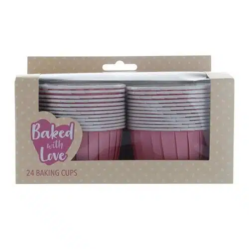 Baked with love baking cups pink 24 stuks