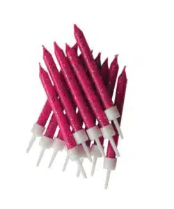 Anniversary House Fuchsia Glitter Candles pk/12