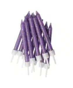 Anniversary House Purple Glitter Candles pk/13