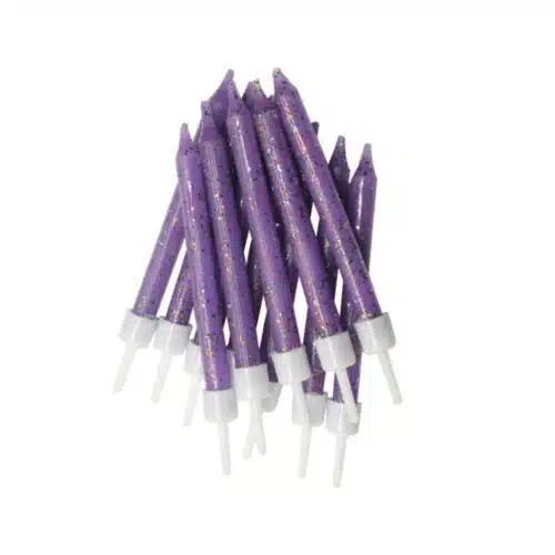 Anniversary house purple glitter candles pk/13