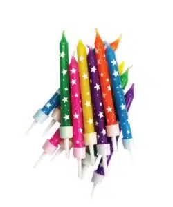 Anniversary House Stars Candles Multi-Coloured pk/12