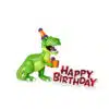 Anniversary house dinosaur resin cake topper & red happy birthday motto bij cake, bake & love 1