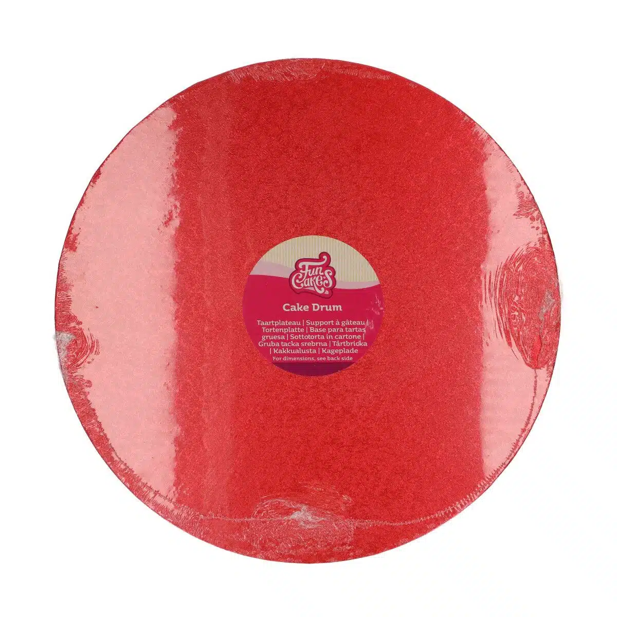 Funcakes cake drum rond ø35,5 cm - rood bij cake, bake & love 5 Funcakes cake drum rond ø35,5 cm - rood