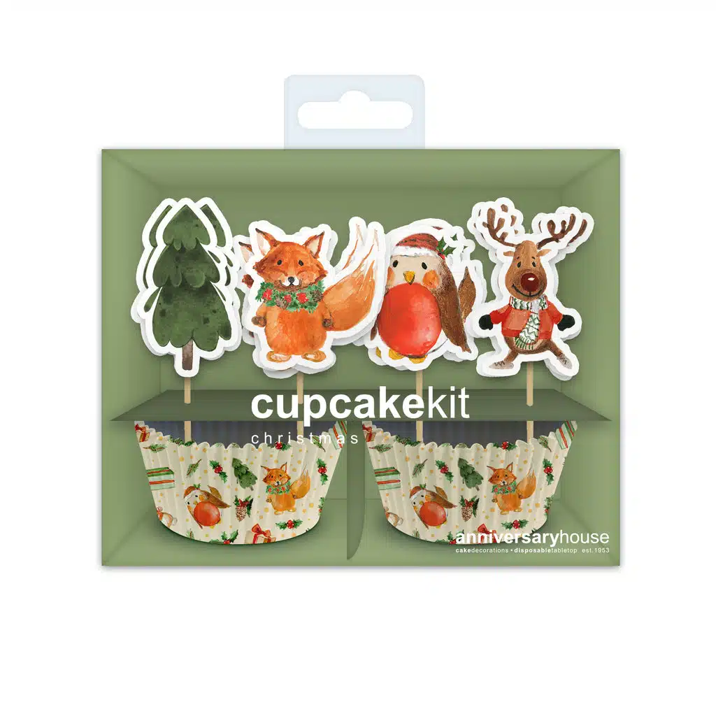Anniversary house festive woodland cupcake kit bij cake, bake & love 6 Anniversary house festive woodland cupcake kit - afbeelding 2