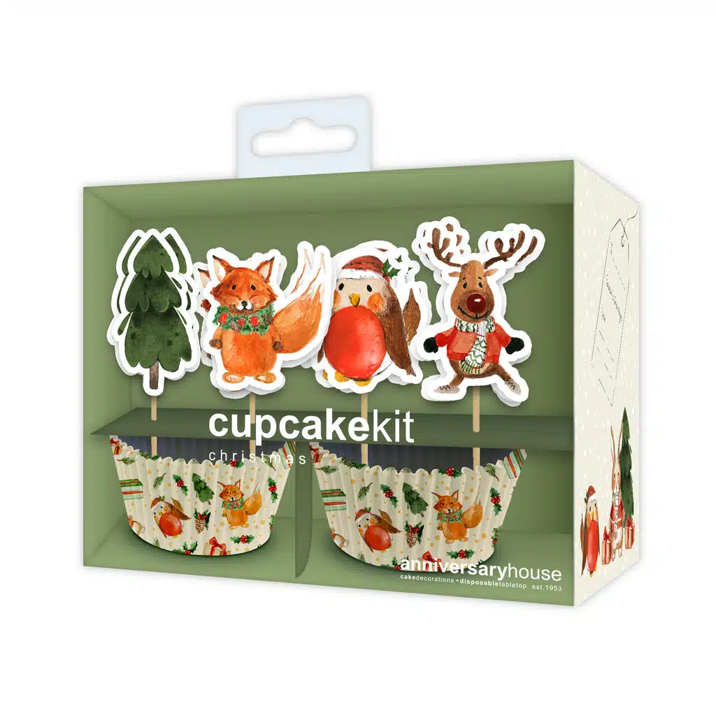 Anniversary house festive woodland cupcake kit bij cake, bake & love 5 Anniversary house festive woodland cupcake kit