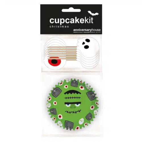 Anniversary house halloween frankenstein cupcake kit