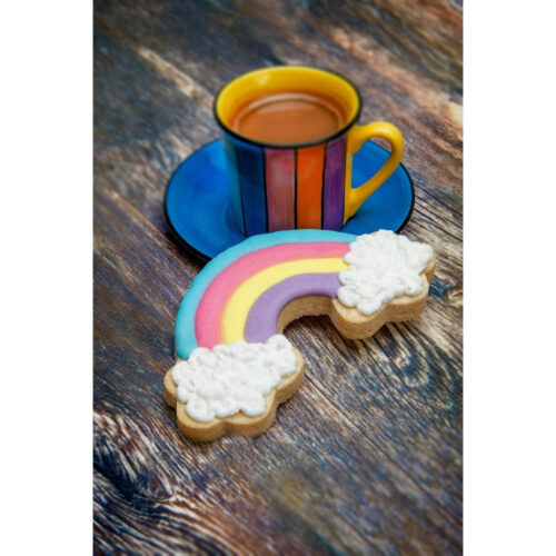 Anniversary house rainbow cookie cutter bij cake, bake & love 9