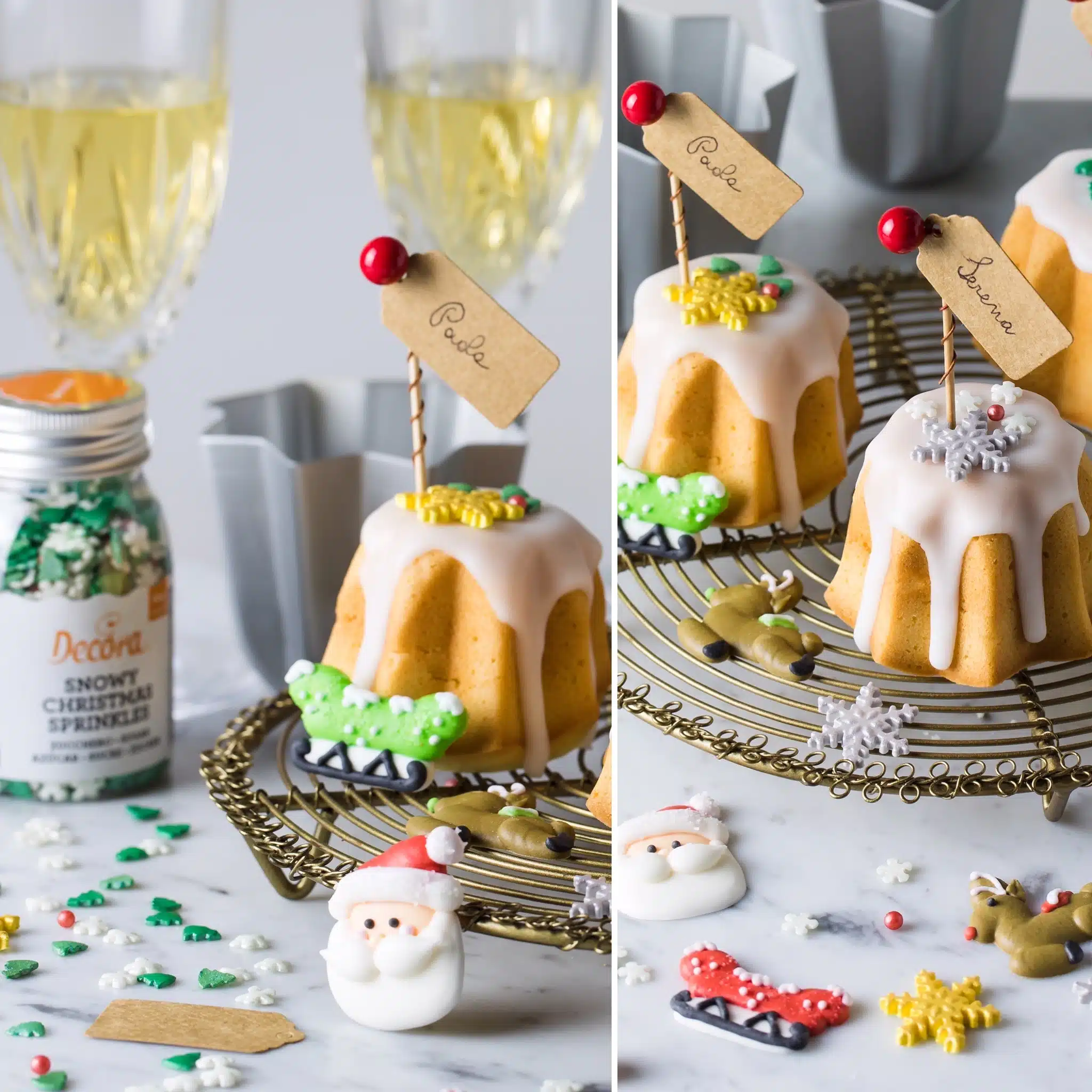 Suikerdecoraties santa claus pk/6 bij cake, bake & love 6 Suikerdecoraties santa claus pk/6 - afbeelding 2