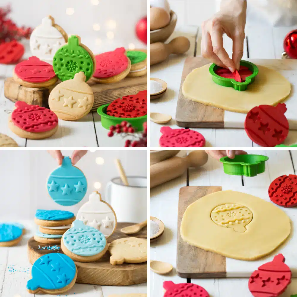 Koekjesuitsteker set met impressie xstmas ball bij cake, bake & love 6 Koekjesuitsteker set met impressie xstmas ball - afbeelding 2