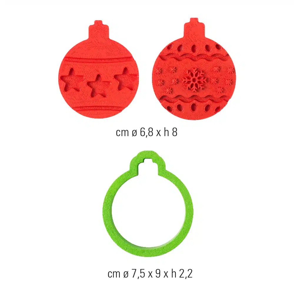 Koekjesuitsteker set met impressie xstmas ball bij cake, bake & love 7 Koekjesuitsteker set met impressie xstmas ball - afbeelding 3