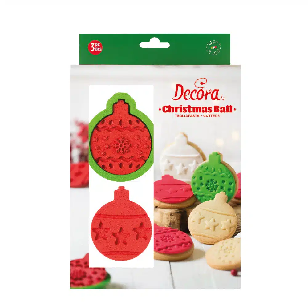 Koekjesuitsteker set met impressie xstmas ball bij cake, bake & love 5 Koekjesuitsteker set met impressie xstmas ball