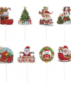 Cupcake prikkers kerst pk/24