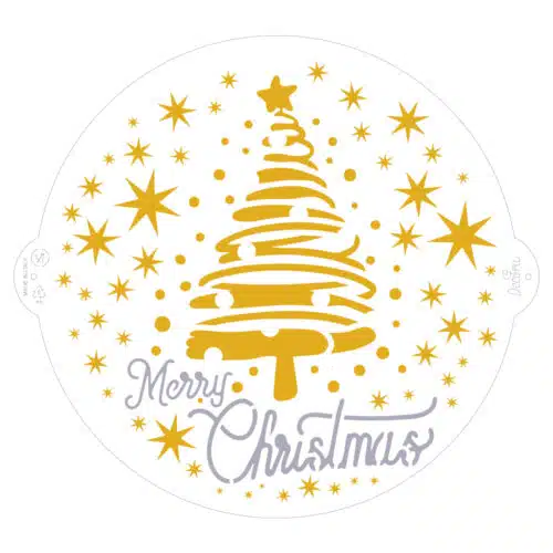 Decora stencil merry christmas tree & stars ø 25 cm