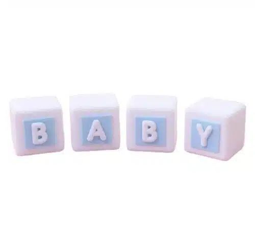 Caketopper babyblokjes blauw