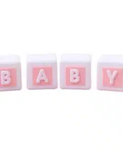 Caketopper Babyblokjes Roze