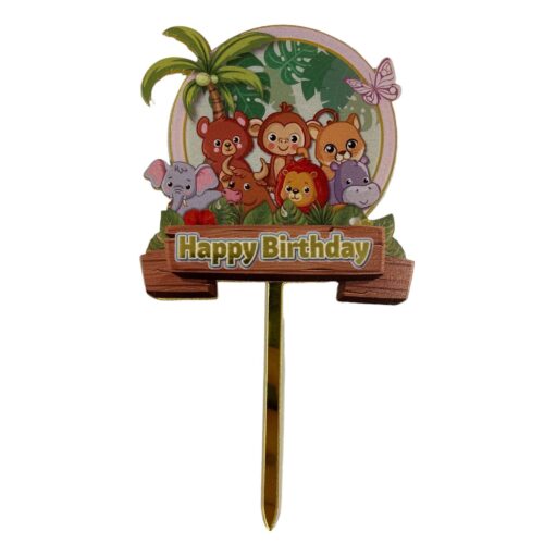 Caketopper happy birthday jungle diertjes bij cake, bake & love 5