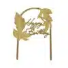 Caketopper happy birthday boog met bladeren goud bij cake, bake & love 4 Caketopper happy birthday boog met bladeren goud bij cake, bake & love 3