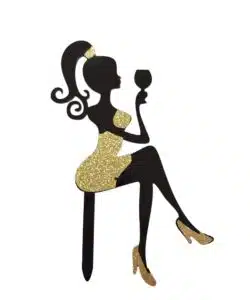Caketopper Girl Gold Glitter