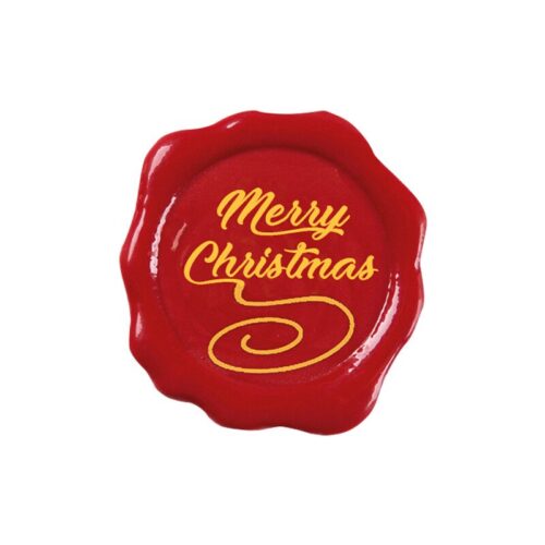 Chocolade lakzegel merry christmas rood 12 stuks bij cake, bake & love 5