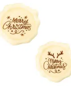 Chocolade Lakzegel Merry Christmas Wit 12 stuks