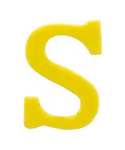 Chocolade Letter S Geel 5 cm 4 stuks