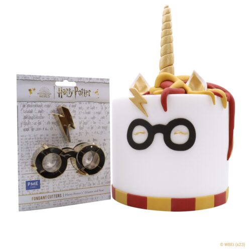 Pme fondant cutter - harry potter's glasses and scar - taart formaat bij cake, bake & love 11
