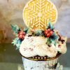 Crystal candy edible decorations - 2d christmas ball gold bij cake, bake & love 3