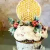 Crystal candy edible decorations - 2d christmas ball gold bij cake, bake & love 3