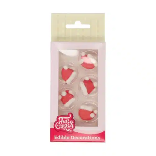 Funcakes suikerdecoratie kerstmuts set/12
