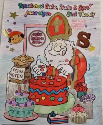 Sophia 10 jaar Tekeningsint bij cake, bake & love 26
